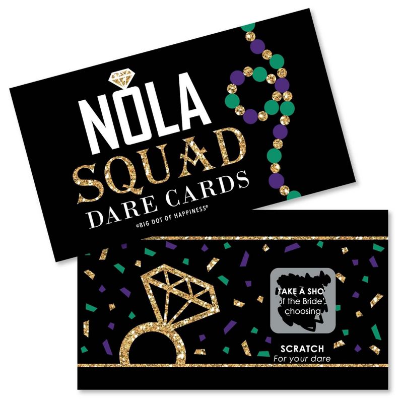 Big Dot of Happiness Nola Bride Squad - New Orleans Bachelorette Party Game Scratch Off Dare Cards - 22 Count, 1 of 7
