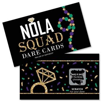 Big Dot of Happiness Nola Bride Squad - New Orleans Bachelorette Party Game Scratch Off Dare Cards - 22 Count