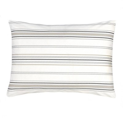 King Beige Cotton Ticking Stripe Duvet Set