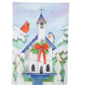 Christmas Bird House Suede Garden Flag - 1 of 1