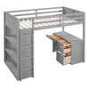 NicBex Twin Size Bunk Bed with Desk Loft Bed Pine Bed Frame with Shelves, Drawers, Ladder and Full Length Guardrails, No Box Spring Required - 3 of 4