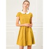 INSPIRE CHIC Women's Peter Pan Collar Short Sleeves Contrast A-Line Polka Dots Dress - 2 of 4