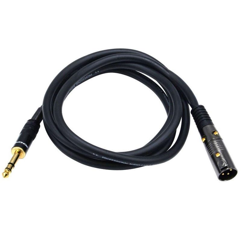 Monoprice XLR Male to 1/4inch TRS Male Cable - 6 Feet (4 Pack) | Gold Plated, 16AWG - Premier Series, 1 of 4