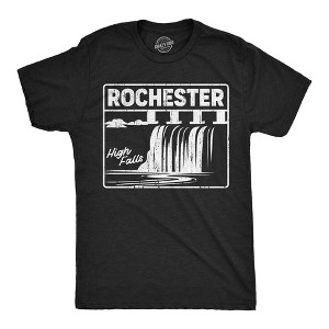 Mens Funny T Shirts Rochester High Falls Sarcastic Waterfall Graphic Novelty WNY Tee for Men - Crazy Dog Men's T Shirt with Fun Design - 1 of 4