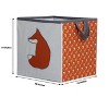 Bacati - Playful Fox Orange/Gray Storage Box Small - image 4 of 4