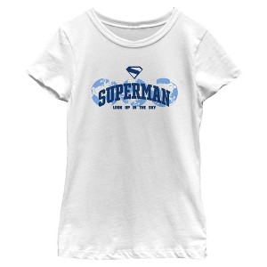 Girls Superman Look Up in the Sky World T Shirt - 1 of 4