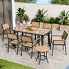 Pamapic 8-Piece Aluminum Outdoor Patio Dining Set with Rectangle Table, Small Side Table and 6-Stackable Chairs - 3 of 4