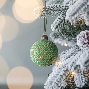 NAYSAYE Party Decoration and Accessories Glass Christmas Ball Ornaments Set of 12 for Christmas Tree Decors, Green, 3"*3"*0.07" - 1 of 4
