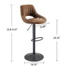 Art Leon Retro Faux Leather Swivel and Height Adjustable Barstool, Set of 2 - 4 of 4