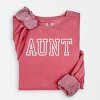 Simply Sage Market Embroidered Aunt Outline Lightweight Garment Dyed Sweatshirt - 2 of 4