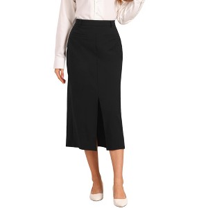 INSPIRE CHIC Women's High Waist Work Office Slit Maxi Pencil Skirts - 1 of 4