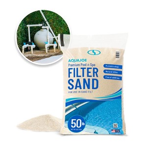 Aqua Joe Premium Pool & Spa Filter Sand for Above & In-Ground Pools, Natural Silica & Free of Additives, Residential & Commercial Use, 50lb, FLTSAND50 - 1 of 4