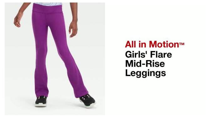 Girls&#39; Flare Mid-Rise Leggings - All In Motion™, 2 of 5, play video
