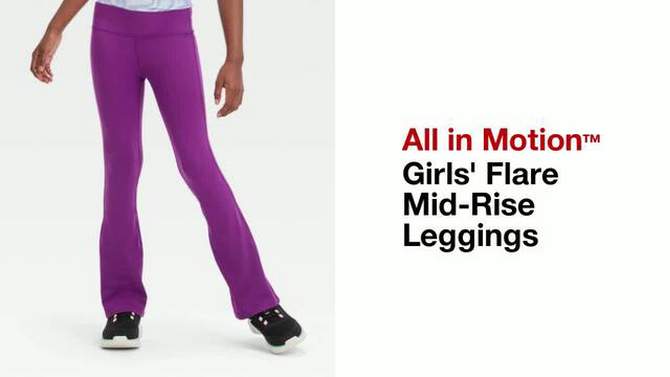 Girls&#39; Flare Mid-Rise Leggings - All In Motion™, 2 of 6, play video