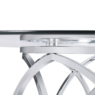 Elysian 53" Chrome & Glass Transitional Round Dining Table