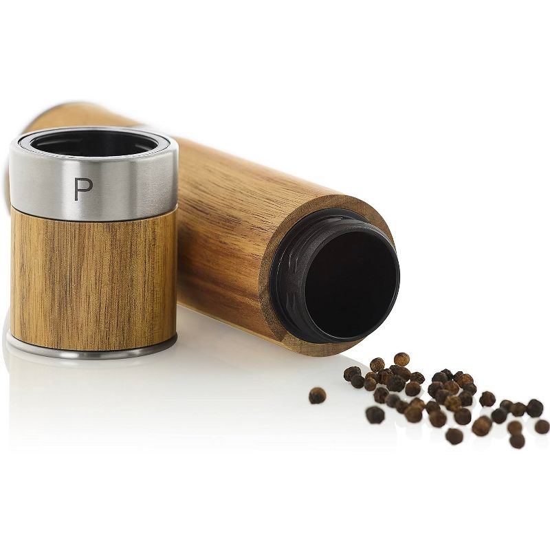 AdHoc Duomill Double Salt & Pepper Mill Acacia Wood, 4 of 6