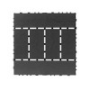 Syemin Carpet Tiles 44PCS H Style Balcony Deck Tiles, DIY Interlocking Deck Floor Tiles, Patio Tiles for Porch Poolside, Backyard, Gray, 12"*12"*0.8" - 2 of 4