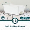 The HC Companies 24 Inch Wide Heavy Duty Plastic Deck Rail Mounted Garden Flower Planter Box with Removable Drainage Plugs, White - image 2 of 4