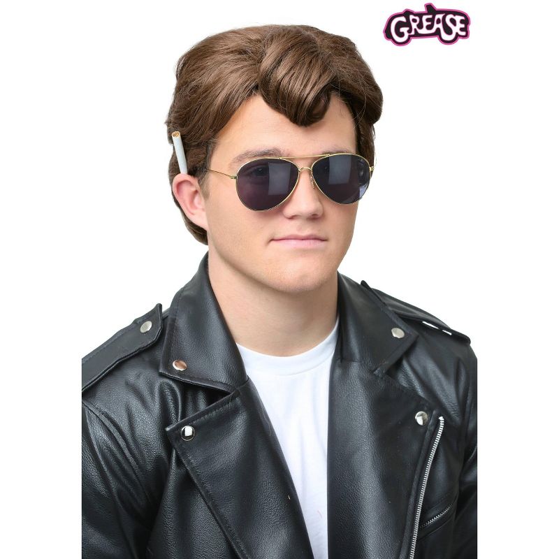 HalloweenCostumes.com One Size Fits Most  Men  Grease Men's Kenickie Wig, Brown, 2 of 3