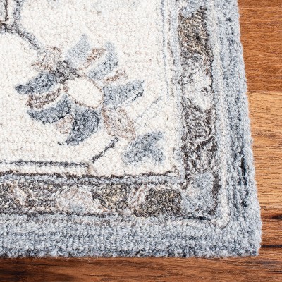 Handmade Gray Wool Tufted Rug 8' x 10' with Non-slip Easy Care