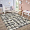 Modern Large Striped Geometric Machine Washable Area Rug Stain Resistant Throw Carpet Non Slip Low Pile Mat - 3 of 4