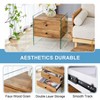 TiramisuBest 2-Drawer Bedside Table, MDF & Tempered Glass Sides for Modern Elegant Storage,Wood - 4 of 4