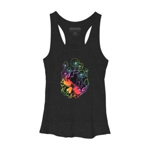 Women's Design By Humans Overgrown skull. Mushrooms. Death - Life By melazergDesign Racerback Tank Top - 1 of 3