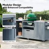 Whisen 66.5" Outdoor Kitchen Island for Egg-shaped Grills, Solid Wood Outdoor Grill Cart with Stainless Steel Top - 4 of 4