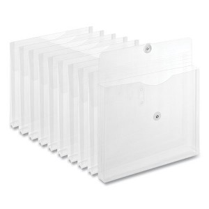 Universal Side Opening Poly Envelopes, 1" Expansion, Letter Size, Clear, 10/Pack - 1 of 4