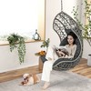 Tangkula Hanging Egg Chair PE Rattan Swing Hammock Chair w/ Soft Pillow & Cushion - 2 of 4