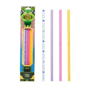 CharCharms 4pk 40oz Water Bottle Straws Wicked Glinda - 1 of 4