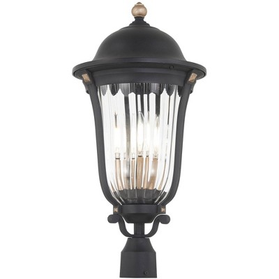 Minka Lavery Vintage Outdoor Post Light Fixture Sand Coal 25" Clear Seedy Glass for Exterior Barn Deck House Porch Yard Patio