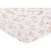 Sweet Jojo Designs Girl Baby Fitted Crib Sheet Botanical Pink and White - 3 of 4