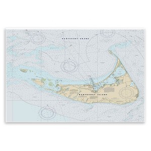 Stupell Industries Nantucket Island Coastal Massachusetts Traditional Nautical Map, 13" x 19" - 1 of 4