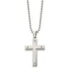 Black Bow Jewelry Men's Stainless Steel Brushed & Polished Riveted Cross Necklace, 22 In - 2 of 4