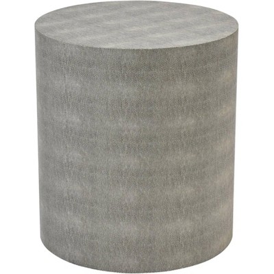 55 Downing Street Dexter 16" Wide Gray Faux Shagreen Round Accent Table