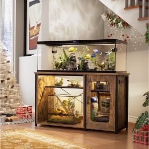 Besiost 55-75 Gallon Rectangle Aquarium Stand with Power Outlets & LED Light, Fish tank stand - 1 of 4