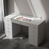 VANITII 51'' Makeup Vanity Desk with Lights 11 Drawers White - 3 of 4