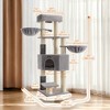 63-Inch Heavy-Duty Cat Tree Cat Tower with Self-Warming Pads, Self-Groomers, Scratching Posts, Large Perch, Cave, Baskets - 3 of 4