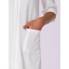 INSPIRE CHIC Women's Waffle Zip-Up 3/4 Sleeves Short House Dresses Bathrobe with Pockets - 4 of 4