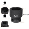 Unique Bargains Metric 40Cr Alloy Steel 3/4" Drive Spindle Axle Nut 6-Point Impact Socket - 2 of 4
