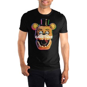 Seven Times Six Five Nights At Freddy's FNAF Shirt Men's Game Over Short Sleeve Graphic Tee Black - 1 of 4