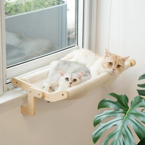 Mewoofun Cat Window Perch Lounge Mount Hammock Window Seat Bed Shelves for Indoor Cats No Drilling No Suction Cup - 1 of 4