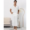 Lars Amadeus Men's Short Sleeves Cotton V-Neck Side Split Long Nightshirt - 2 of 4