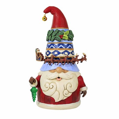 Jim Shore 9.0 Inch Merriment Full Circle Gnome  Rotating Sleigh Hat Figurines