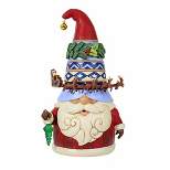 Jim Shore Merriment Full Circle  -  One Figurine 9.0 Inches -  Gnome  Rotating Sleigh Hat  -  6012955  -  Resin  -  Red
