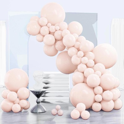 PartyWoo Balloons Light Pink Pastel Baby Pale Blush 18 12 10 5 Inch 140 pcs