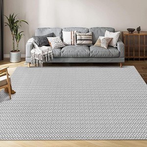 Acekool Vintage Braided-Look Area Rug, Washable Non-Slip Boho Carpet, Soft Low Pile Indoor Accent for Living Room Bedroom Kitchen - 1 of 4