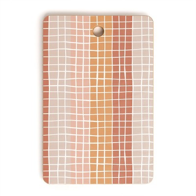 Menina Lisboa Terracotta Color Block Stripes Cutting Board - Rectangle