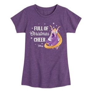 Girls' - Disney - Full Of Christmas Cheer Rapunzel Fitted Short Sleeve Graphic T-Shirt - 1 of 4